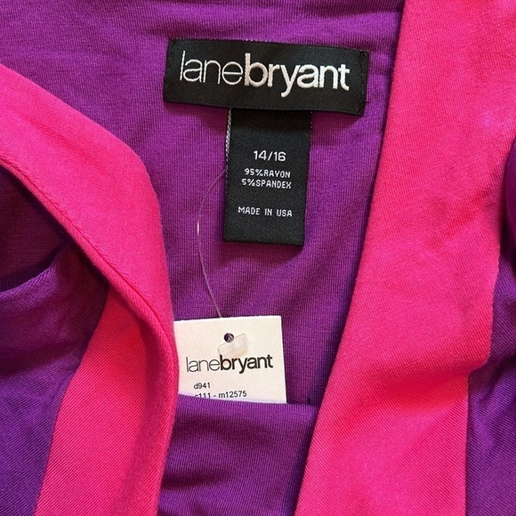 Purple & pink stretchy dress casual size 14/16 Lane Bryant - Picture 7 of 11